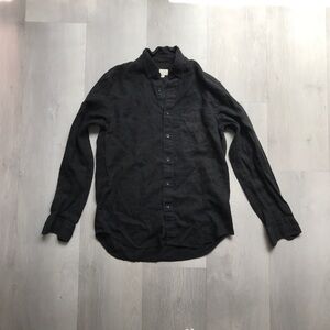 CLUB MONACO BLACK LINEN SHIRT BUTTON LONG SLEEVE WOMENS MEDIUM